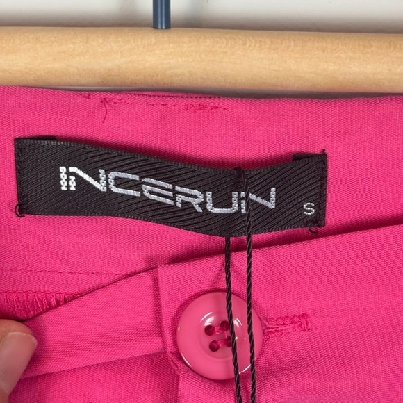 Incerun Womens Pink Black Heart Crop Dress Pants Womens Small NWT Valentines Day - Picture 4 of 10